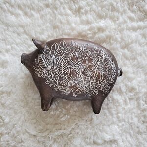 Decorative Brown Pig Figurine